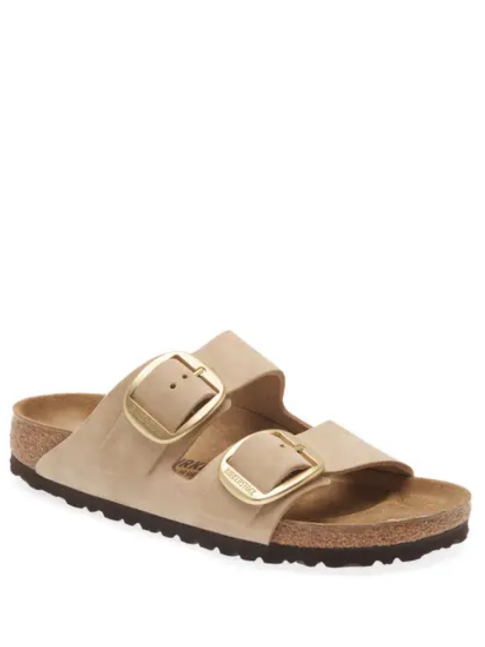 Birkenstock Arizona Soft Footbed Buckle Sandal Slides in Sand Castle Womens 38
